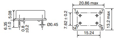 Mechanical Drawing - ECS ECS-100x Clock Oscillators